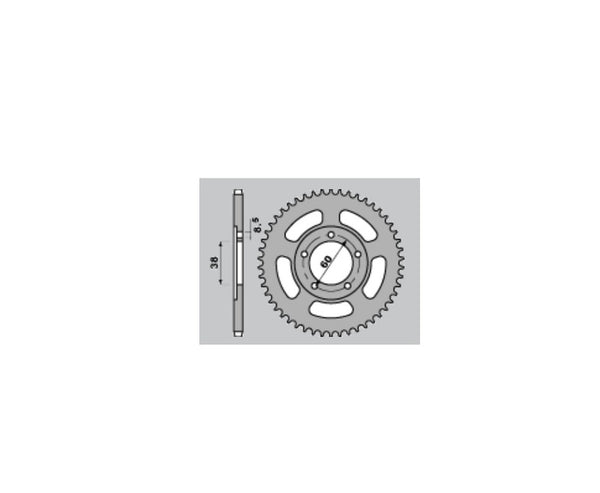 PBR Standard C45 Steel rear Sprock 4431 - 420 4431 44 F