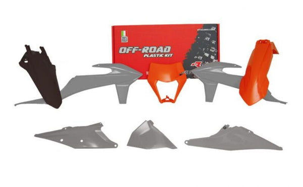 Пластмасов комплект Racetech 6 части-сиво и оранжево R-kitktm-gr2-523 (Ezberg rodeo 2023)
