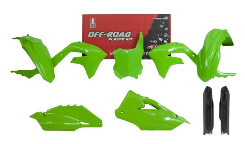 Пластмасов комплект RaceTech 6 части-зелен kawasaki (2020-2023) R-Kitkxf-Ve0-699
