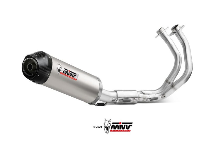 MIXX Oval Full Exhaust System K.057.L4C i rostfritt stål med kolfiberändstycke. Reservdel för motorcyklar inom ACC. EXHAUST och tillbehör.