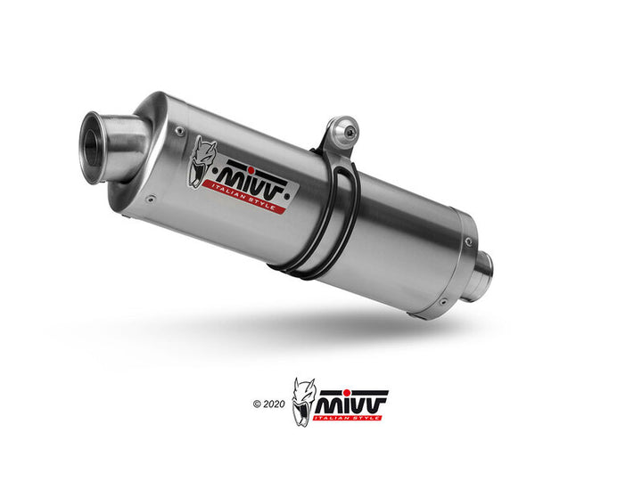 MIVV Oval Silencer VO.001.LX1 i rostfritt stål, fristående produktbild. Idealisk som reservdel inom ACCESSORIES och ACC. EXHAUST.