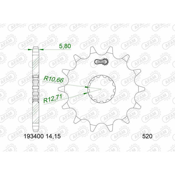 Afam Steel Standard Front Spook 193400 - 520 193400-14