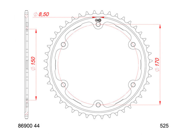 AFAM Standard Steel заден Spropet 86900 - 525 86900-44