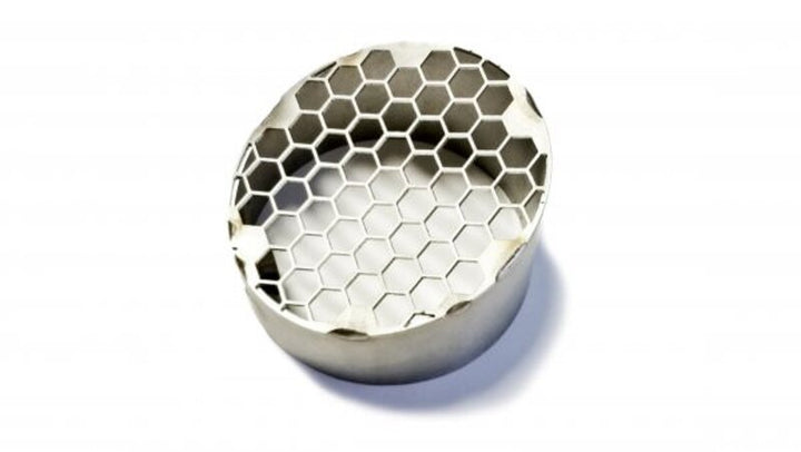 MIVV reservdel gallerplatta för DB-Killer 50.DK.169.0 med bikakemönster i metall, idealisk för avgassystemstillbehör och fordonstillbehör.