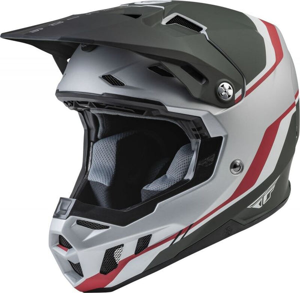 Fly Racing Formula CC Driver Helmet Matte Silver/Red/White XS 73-4313XS