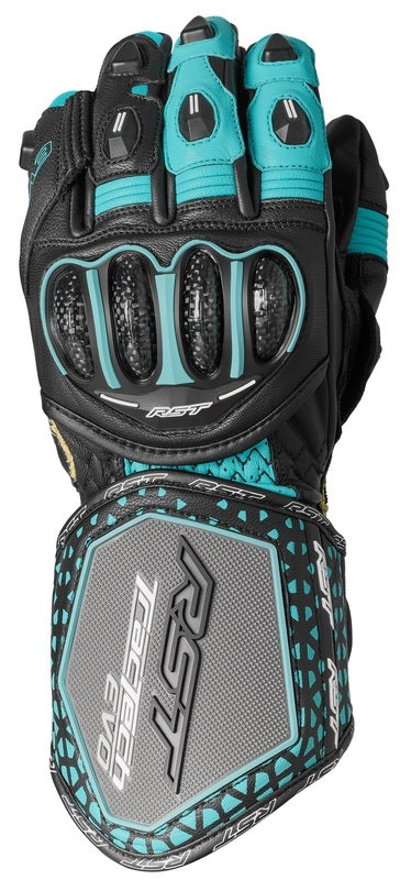 RST TRACTECH EVO 4 LADIES GLOVES - Black/Aqua/Gray 103495BLU -09