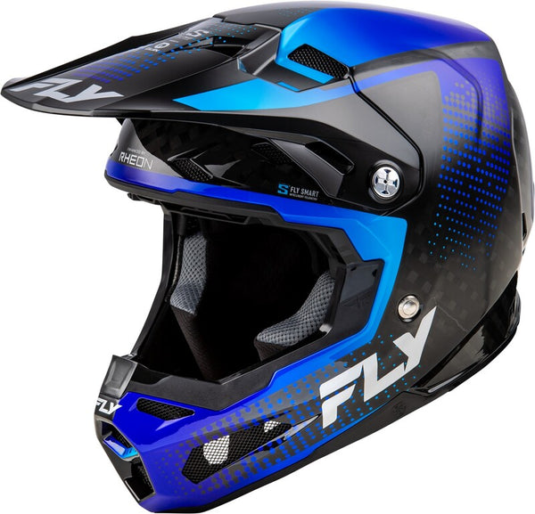 Каска за въглеродни протоколи на Fly Racing Formula - Black Carbon/Blue 73-4466x