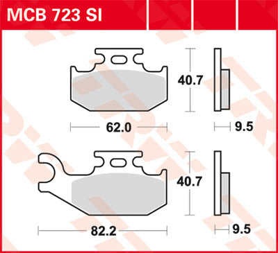 TRW спирачна подложка TRW MCB723SI MCB723SI
