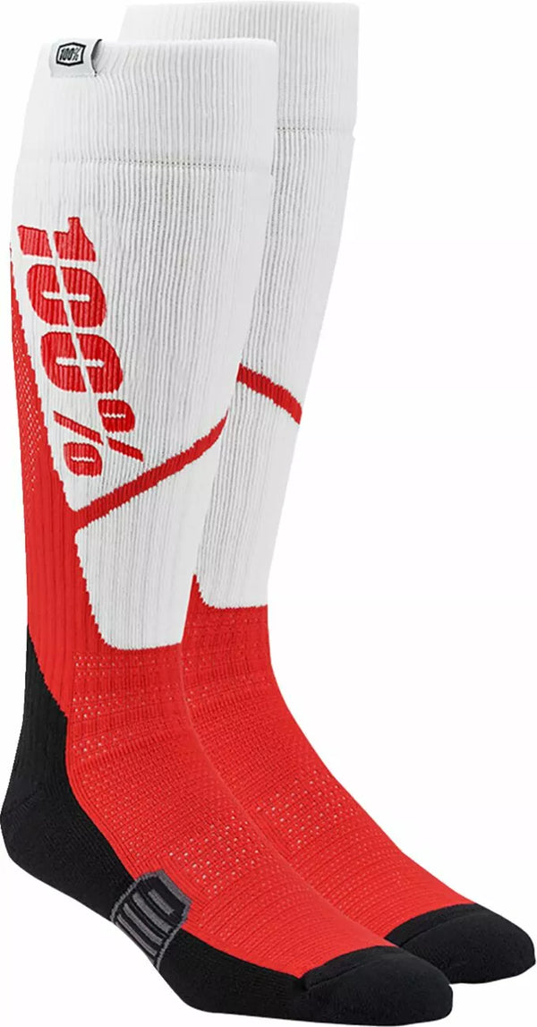100% Sock Torque Wh/RD S/M 20053-00009