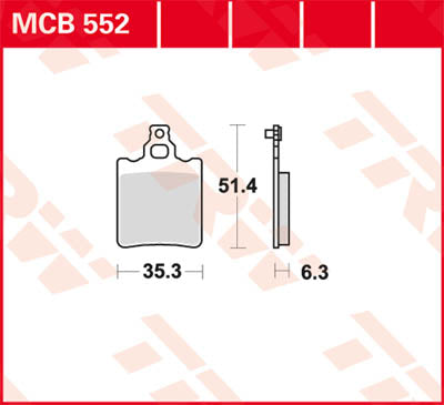 TRW спирачна подложка TRW MCB552 MCB552