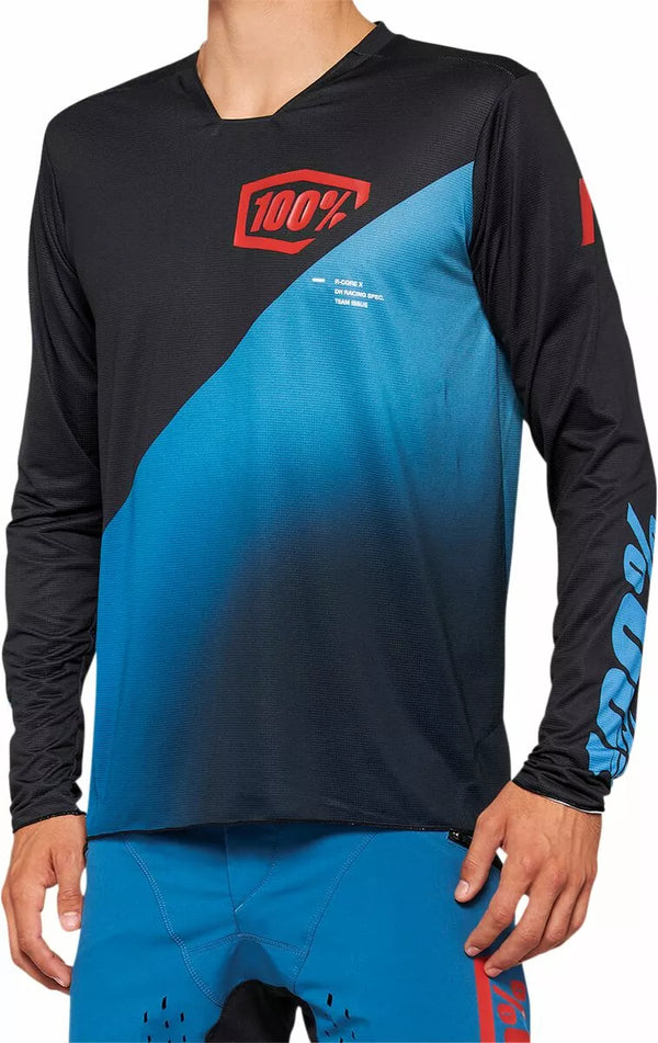 100% MTB Jersey R-Core X LS BK/BL M 40000-00006