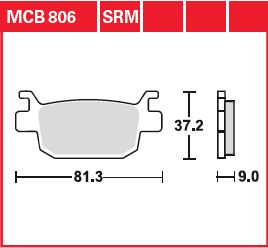 TRW спирачна подложка Sinter Scooter 125+ MCB806SRM