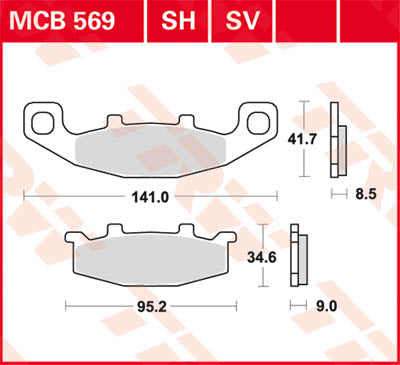 TRW спирачна подложка TRW MCB569 MCB569
