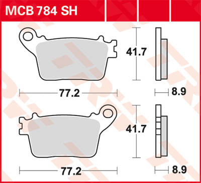 TRW спирачна подложка TRW MCB784SH MCB784SH