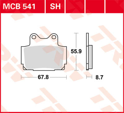 TRW спирачна подложка TRW MCB541 MCB541