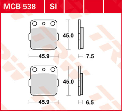 TRW спирачна подложка TRW MCB538SI MCB538SI