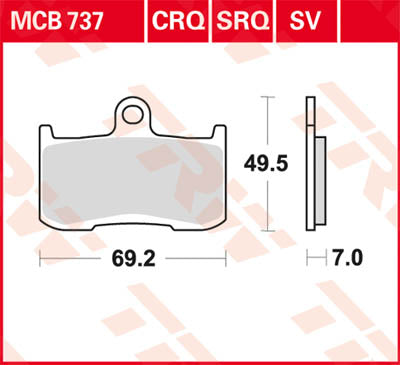 TRW спирачна подложка TRW MCB737 MCB737