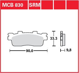 TRW спирачна подложка Sinter Scooter 125+ MCB830SRM