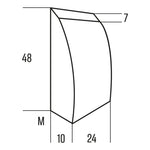 Måttskiss för Held ryggsäck Allround vattenavvisande i storlek M, med höjd 48 cm, bredd 24 cm och djup 10 cm.