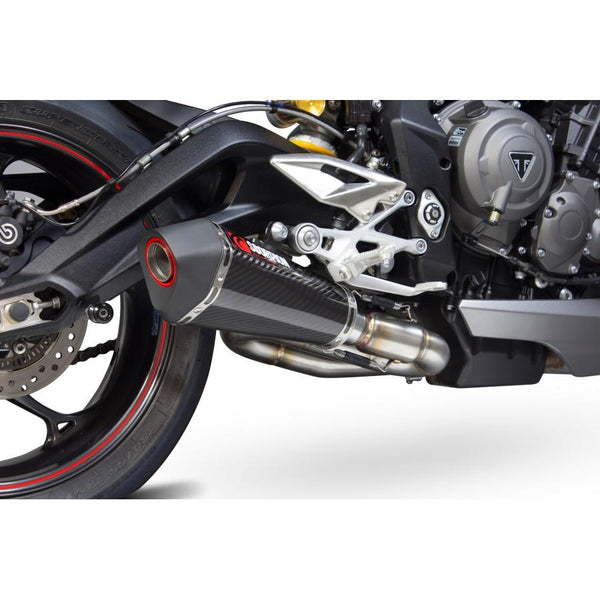 Triumph Street Triple 765 R / Street Triple 765 S / Street Triple 765 Rs 2017-2019 Serket Taper Slip-On Carbon Fiber ръкав