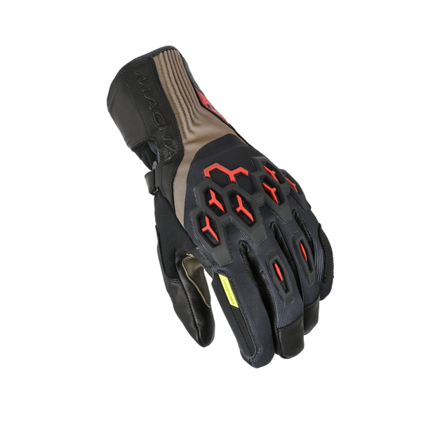 Мотоциклетни ръкавици Macna, Brawler RTX Taupe/Black/Red
