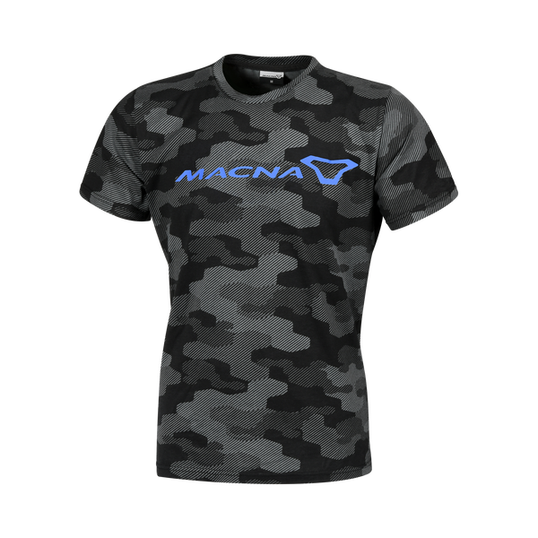 Тениска macna, заслепяване лого 2.0 черно/сиво/синьо