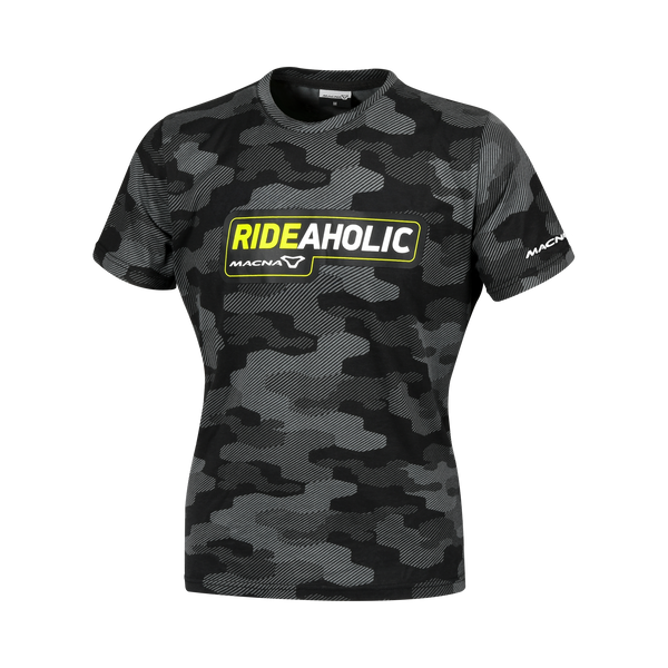 Тениска macna, заслепяване rideaholic жена черно/сиво/флуо жълто