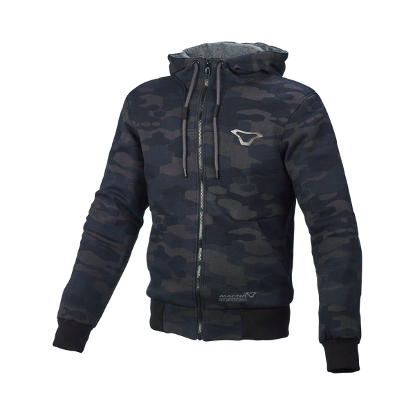 Motorcycle Hoodie Macna, Nuclone Black/Grey Camouflage