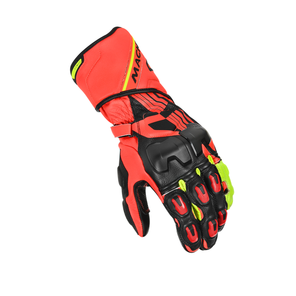 Мотоциклетни ръкавици Macna, PowerTrack Red/Black/Fluo Yellow