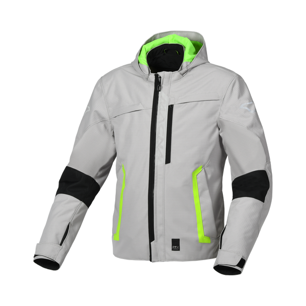 Motorcycle Jacket Macna, Riggor Gray/Fluo Yellow