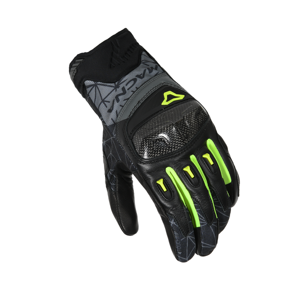 Мотоциклетни ръкавици Macna, Rocco Black/Fluo Yellow