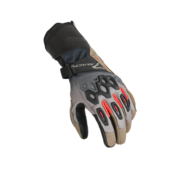 Мотоциклетни ръкавици Macna, Tanamax Taupe/Black/Red