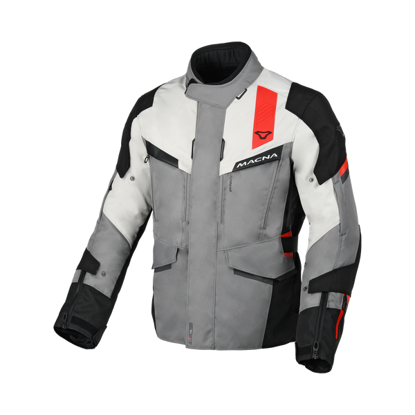 Motorcycle Jacket Macna, Zastro Gray/Black/Red