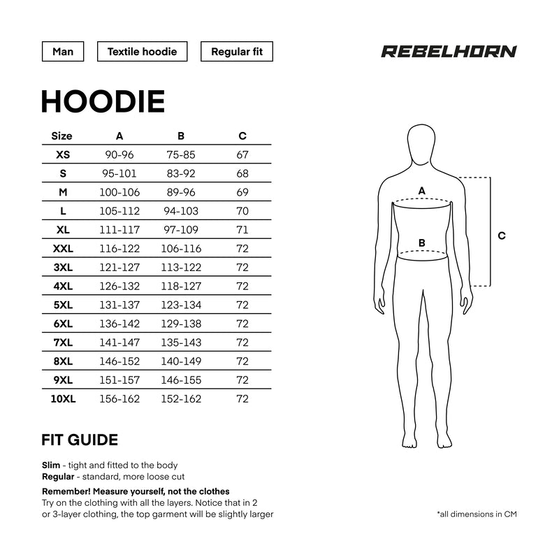 Rebelhorn Kevlar Mc-Hoodie Black до 10XL