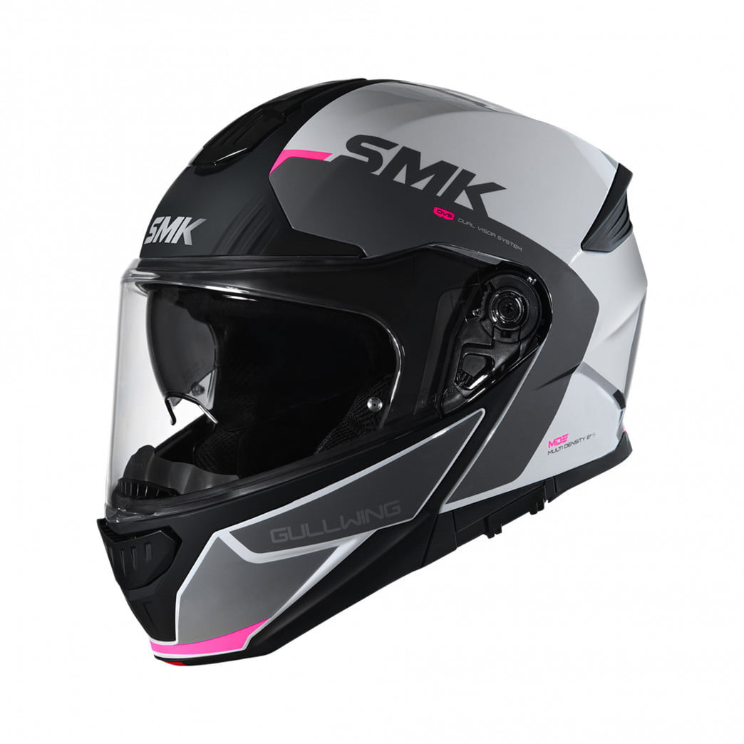 SMK Openable MC шлем Gullwing Kresto White /Pink