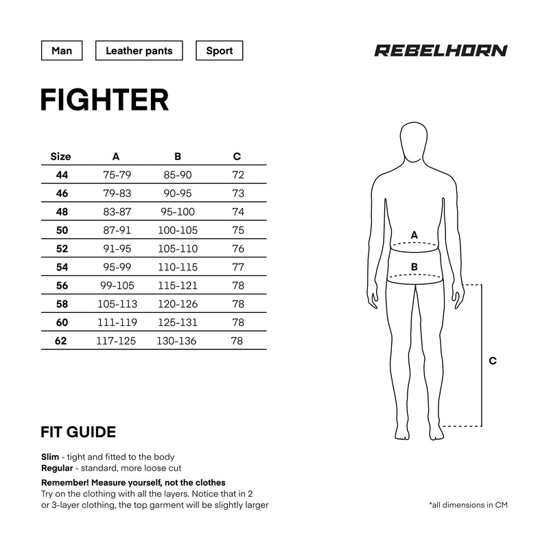 Rebelhorn Mc-Leather Pants Fighter Black /Frip