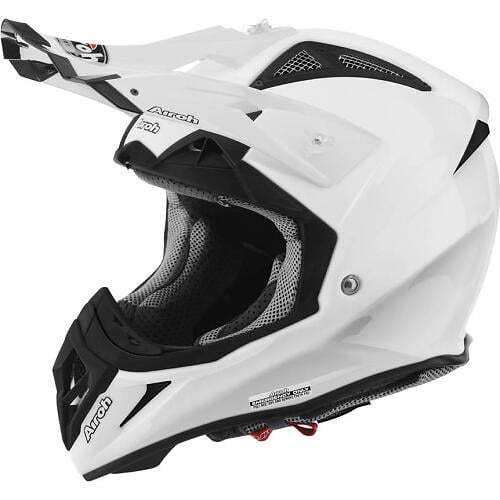 Airoh Cross Mc-Hjälm Aviator 2.2 Vit med avancerad säkerhet och komfort. Lättviktig motocrosshjälm med ventilationssystem och justerbart visir.