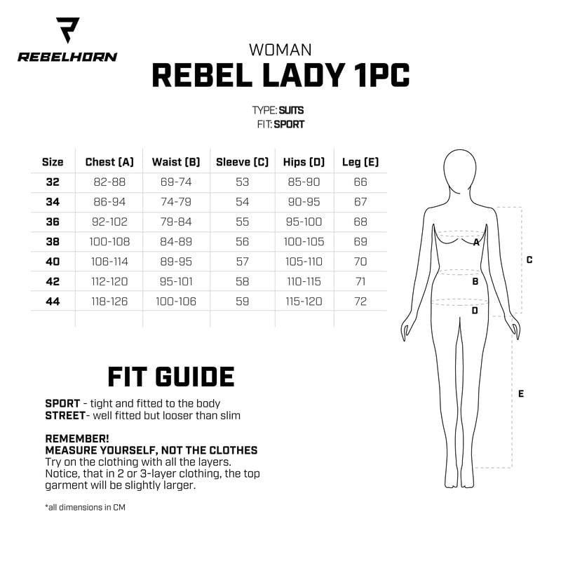 Rebelhorn Women Mc-Skin Rack 1 част бунтовник черно /бяло