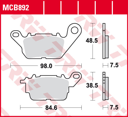 TRW спирачни накладки Organic MCB892