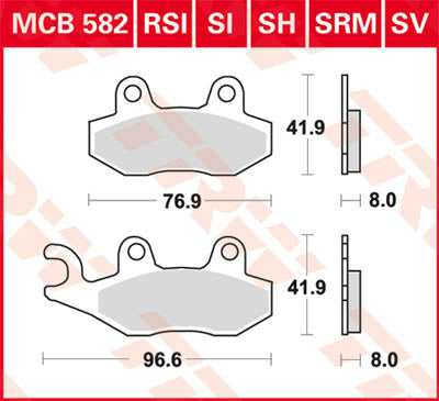 TRW спирачна подложка TRW MCB582SH MCB582SH