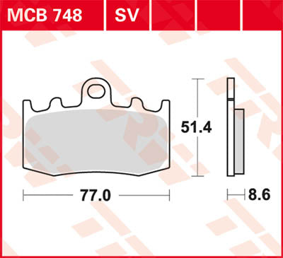 TRW спирачна подложка TRW MCB748SV MCB748SV