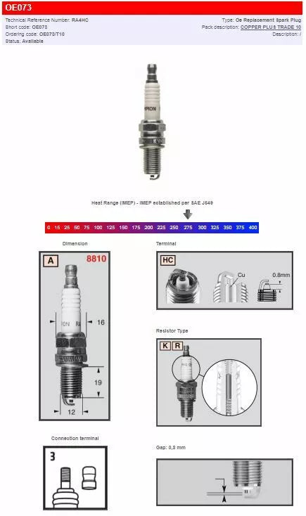 Шампион Шампион S-Plug RA4HC OE073