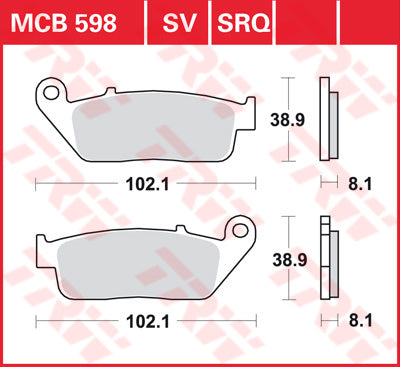 TRW спирачна подложка TRW MCB598 MCB598