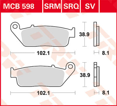 TRW спирачна подложка Sinter Scooter 125+ MCB598SRM