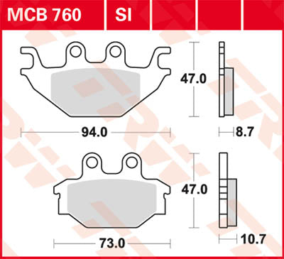 TRW спирачна подложка TRW MCB760 MCB760