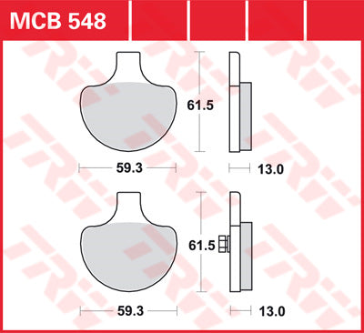 TRW спирачна подложка TRW MCB548 MCB548