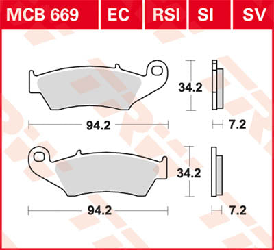 TRW спирачна подложка TRW MCB669RSI MCB669RSI