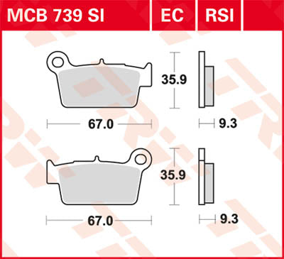 TRW спирачна подложка Органична офроуд MCB739EC