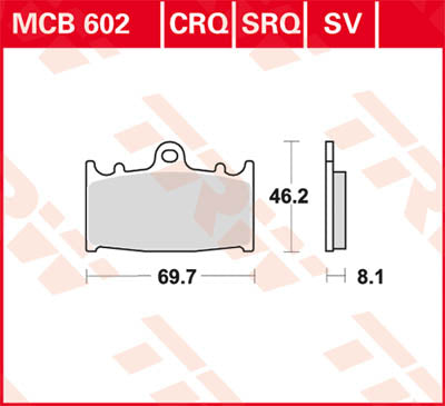TRW спирачна накладка TRW MCB602CRQ MCB602CRQ