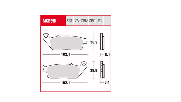 TRW спирачна подложка TRW MCB598TRQ